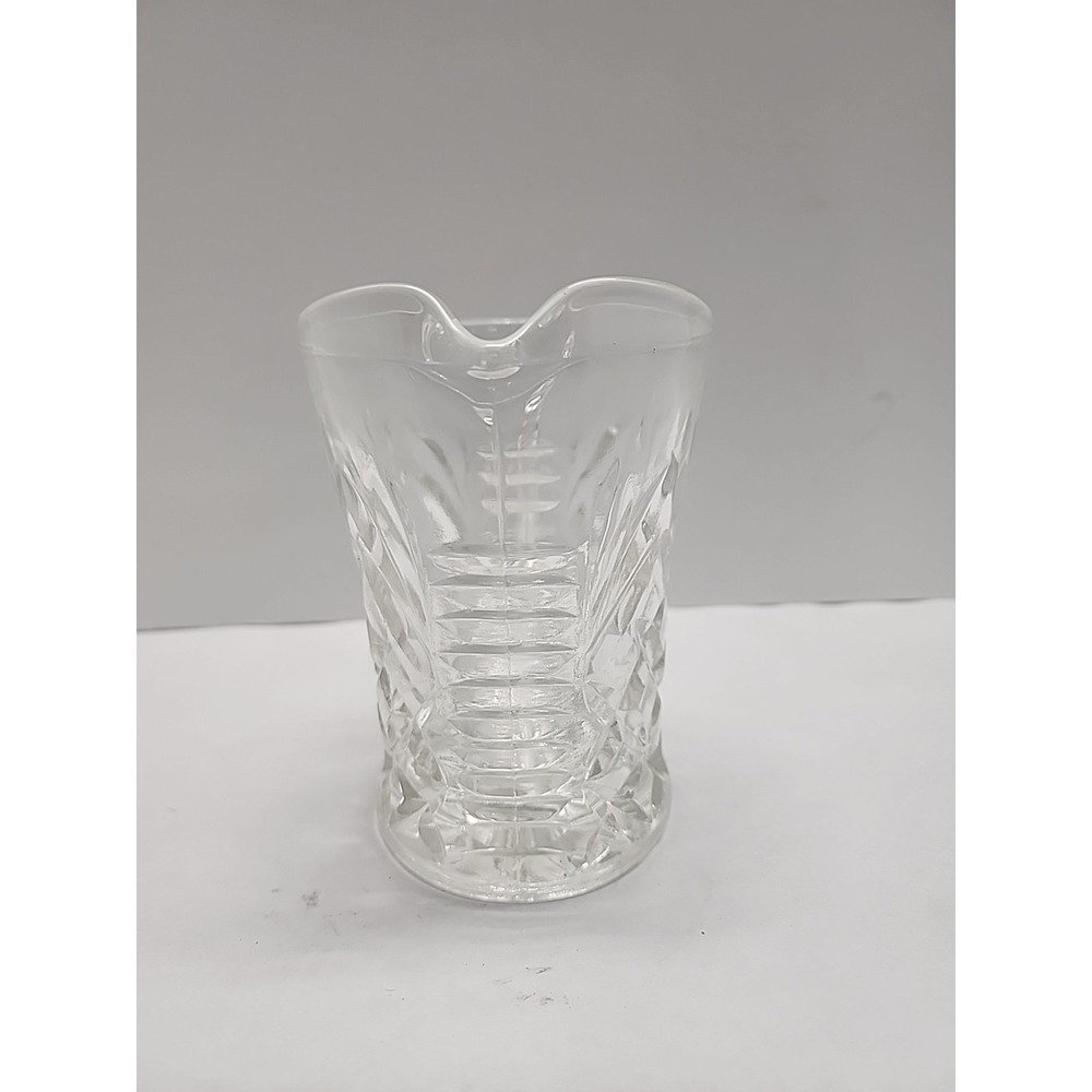 Vintage Anchor Hocking Prescut Clear Glass Small 5" Creamer Jar Pitcher - Picture 2 of 5